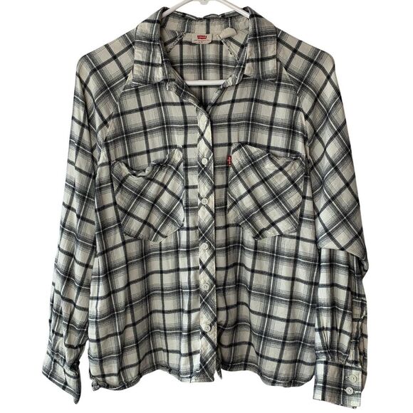 Levi-s Women's Black and White Shirt - Picture 1 of 8